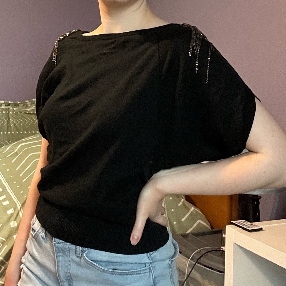 Guess black chain top